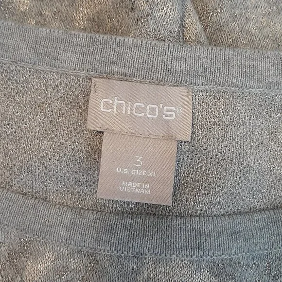 Chico's Tunic Shimmery Silver and Blue Size 3= US XL - Picture 4 of 7